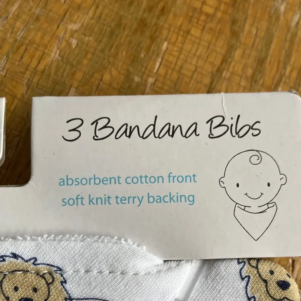 Hudson Baby Lion and Arrow Bandana Bibs - White, Green, Blue